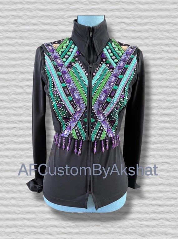 Western Custom Rodeo Queen, Showmanship, Horsemanship , Western Pleasure Show Shirt & Women Rail Jacket.