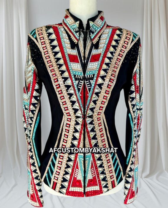 Western Custom Rodeo Queen, Showmanship, Horsemanship , Western Pleasure Show Shirt & Women Rail Jacket.