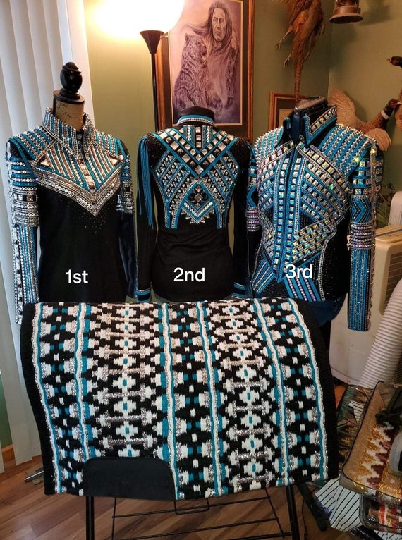 Western Custom Rodeo Queen, Showmanship, Horsemanship , Western Pleasure Show Shirt & Women Rail Jacket.