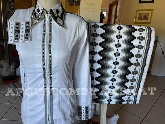 Custom Western Show Shirt & Rail Jacket: Rodeo Queen Horsemanship