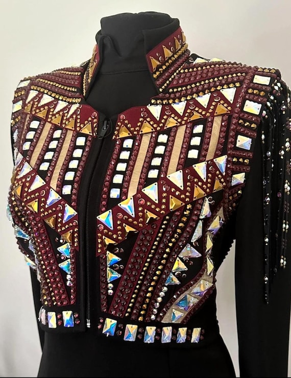 iWestern Custom Rodeo Queen, Showmanship, Horsemanship , Western Pleasure Show Shirt & Women Rail Jacket.