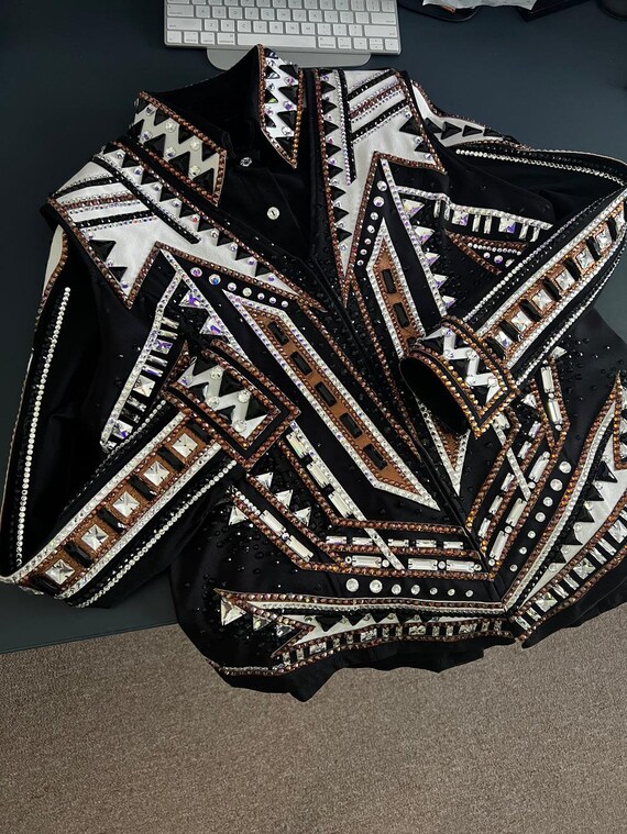 iWestern Custom Rodeo Queen, Showmanship, Horsemanship , Western Pleasure Show Shirt & Women Rail Jacket.