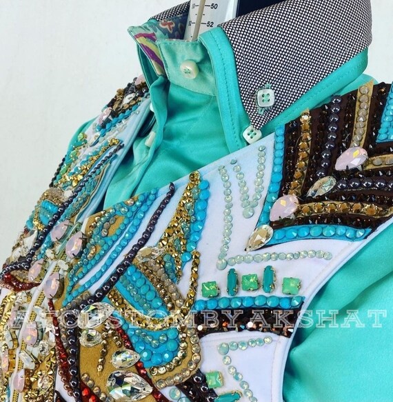 Western Custom Rodeo Queen, Showmanship, Horsemanship , Western Pleasure Show Shirt & Women Rail Jacket.