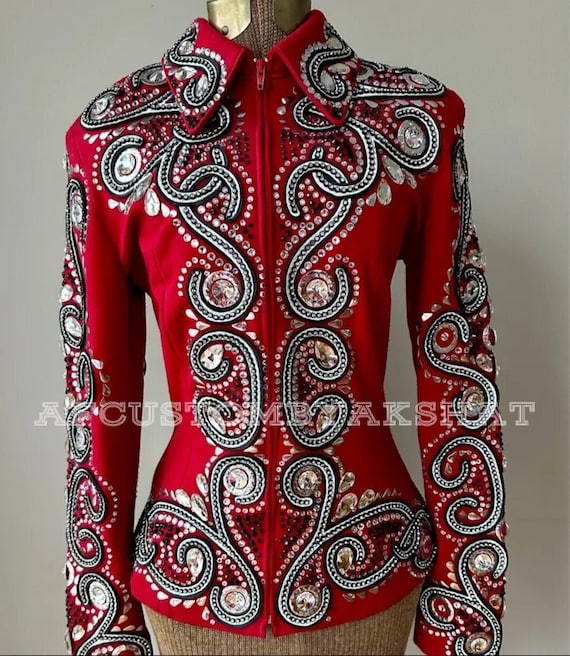 Western Custom Rodeo Queen, Showmanship, Horsemanship , Western Pleasure Show Shirt & Women Rail Jacket.