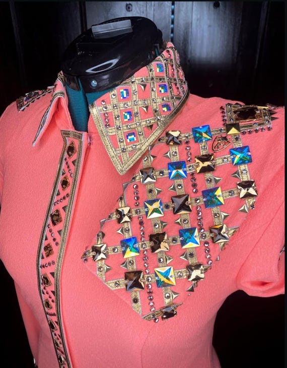 Custom Western Show Shirt: Rodeo Queen Horsemanship Rail Shirt