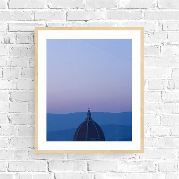 Sunset View of Florence Duomo Art Print - Italian Architecture & Photography, Firenze Dome Printable Wall Art