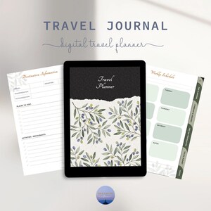 Digital Travel Planner for GoodNotes, Notability, Canva | Travel Journal | Vacation Notebook | Trip Diary | Holiday Organizer