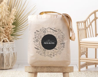 Pasta Lover Organic Canvas Tote Bag: Foodie Gift