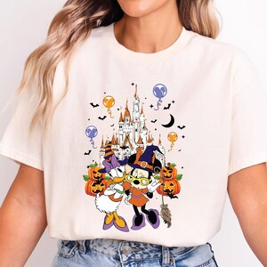Vintage Minnie Daisy Halloween Comfort Colors Shirt, Disney Halloween Shirt, WDW Disneyland Halloween Girls Trip 2025, Besties Halloween Tee