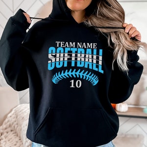 Custom Softball Sweat, Personalized Softball Hoodie, Softball Team Name Sweat, Softball Hoodie, Game Day Sweat, Softball Mom Tee, Softball