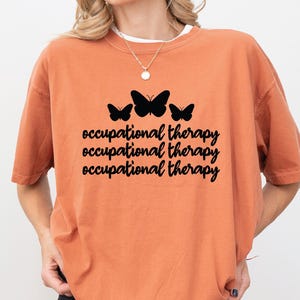 Comfort Colors® Occupational Therapy Shirt, Vintage Bow OT Tshirt, Floral Occupational Therapist Shirts, Gift for OTA, Trendy Gifts, COTA
