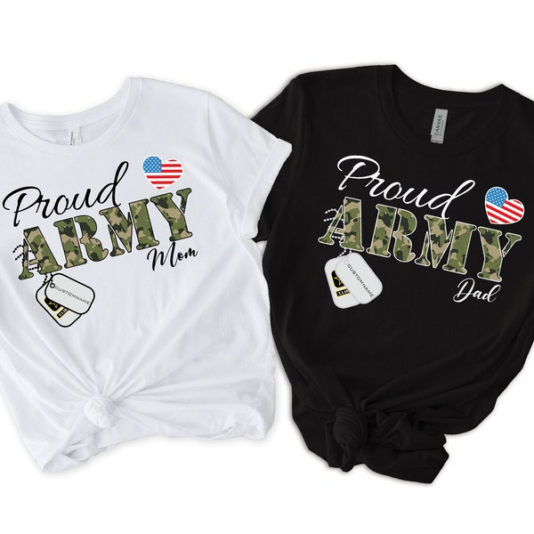 Custom Army Family Shirt, Personalized Army Shirts, Proud Army Mom Shirt, Proud Family Shirt, Army Shirt, Soldier Family Shirt, Military Tee