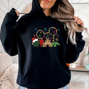 Disney Christmas Hoodie, Retro Disney Christmas Sweatshirt, Gift for Disney Fans, Christmas Gift for Besties, Family Matching, Santa Hoodie