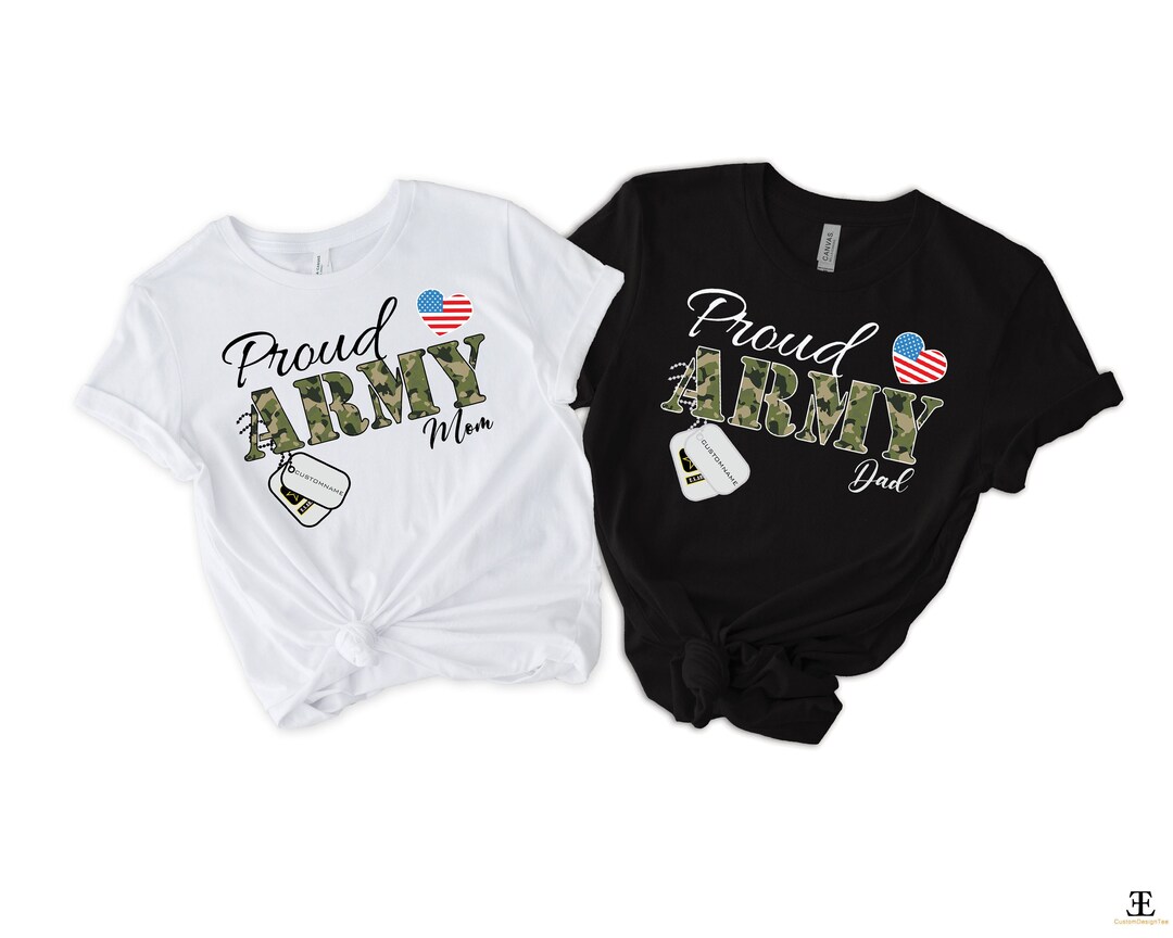 Custom Army Family Shirt, Personalized Army Shirts, Proud Army Mom