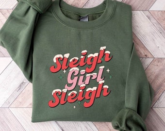 Camisa de trineo de niña trineo, camisa de Navidad retro, regalo de Navidad para mujeres, regalo para ella, camisa de Navidad, camisa de Navidad vintage, feliz Navidad