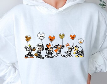 Disney Halloween Skeleton Hoodie, Disney Halloween Matching Hoodie, Disney Balloon Hoodie, Mickey Minnie and Friends, Disney Matching Hoodie