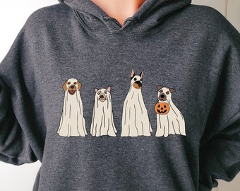Сute Ghost Dog Sweatshirt, Ghost dog Sweatshirt, Dog Lovers Hoodie, Iprintasty Halloween, Halloween Dog, Spooky Season, Halloween Shirt