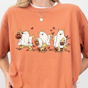 Retro Pooh Ghost Halloween Shirt, Winnie The Pooh Halloween Shirt, Spooky Season Shirt, Pooh Shirt, Cute Fall Shirt, Halloween Women&#39;s Shirt