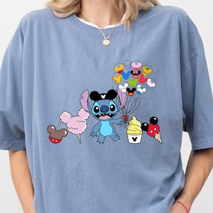 Stitch Shirt, Comfort Color Disney Shirt, Stitch Snacks Shirt, Stitch Balloon Shirt, Disney Snack Shirt, Disneyland Tee, Disney Group Shirt