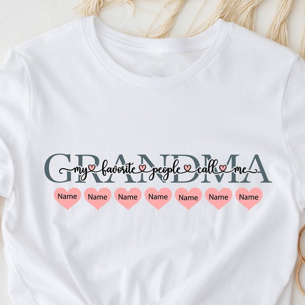 Custom Grandma Shirt, Custom Nana Shirt, Grandkids Name Shirt,  Grandma Heart Shirt, Personalized Nana Shirt, Grandma Shirt, Gift For Nana