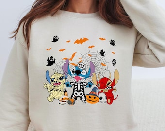 Disney Stitch Retro Sweat, Halloween Stitch Hoodie, Disney Halloween Hoodie, Disneyland Hoodie, Halloween Hoodie, Halloween Stitch
