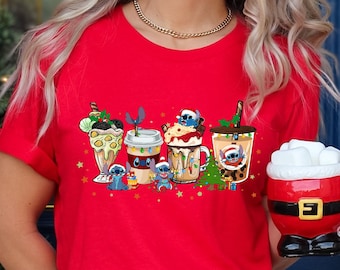Christmas Disney Shirt, Christmas Stitch Shirt, Christmas Gift, Christmas Holiday, Christmas Coffee Shirt, Stitch Shirt, Disneyland Shirt