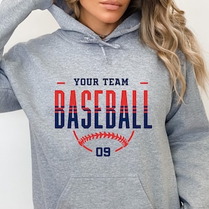 Custom Baseball Hoodie, Personalized Baseball Sweatshirt, Baseball Team Name Hoodie, Baseball Sweatshirt, Game Day Hoodie, Baseball Hoodie