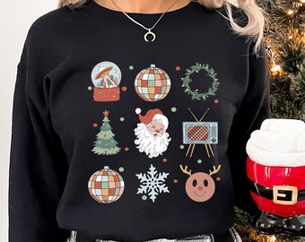 Retro Christmas Sweatshirt, Vintage Christmas Hoodie, Christmas Sweatshirt, Retro Santa Sweat, Vintage Christmas Sweat, Vintage Santa Claus