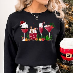 Christmas Wine Lovers Sweatshirt, Christmas Wine Hoodie, Christmas Hoodie, Cheers To The New Year Hoodie, Wine Hoodie, Gift for Wine Lover