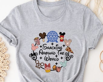 Snacking Around The World Shirt, Disney Snack Shirt, Disney Shirt, Magic Kingdom Shirt, Disneyland Shirt, Disneyworld Shirt, Disney Kids Tee