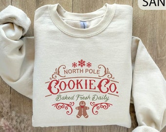 Mrs. Claus Baking Spirits Bright Sweatshirt, Christmas Cookies Sweatshirt, North Pole Sweat, Christmas Bakery Hoodie, Funny Christmas Hoodie