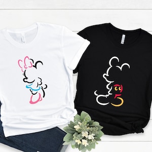 Mickey Silhouette Shirt, Minnie Silhouette Shirt, Disney Shirt, Simple Disney Shirt, Disney Vacation Shirt, Disney Couple Shirt, Disneyland