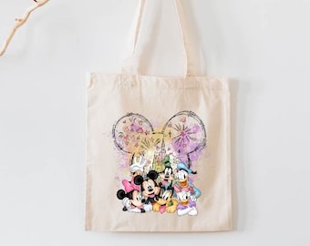 Disneyland Tote Bag, Disney Tote Bag, %100 Cotton Tote Bag, Disneyworld Tote Bag, Mickey Tote Bag, Disney Vacation Tote Bag, Reusable Bag