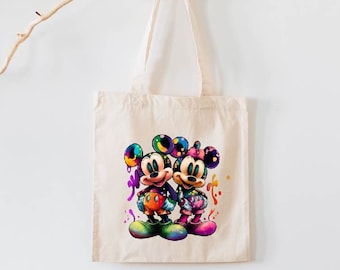 Disneyland Tote Bag, Disney Tote Bag, %100 Cotton Tote Bag, Disneyworld Tote Bag, Mickey Tote Bag, Disney Vacation Tote Bag, Reusable Bag