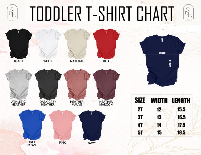 a t - shirt with different colors and sizes