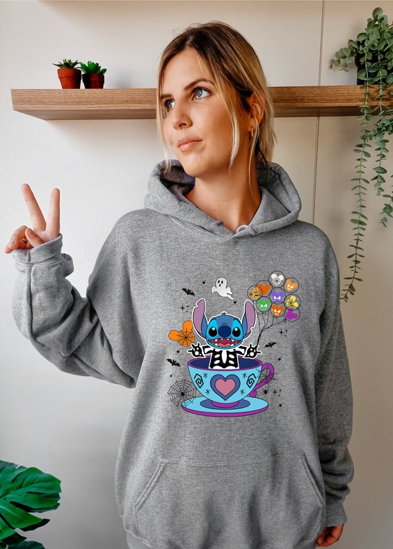 Halloween Stitch Hoodie, Disney Halloween Hoodie, Halloween Stitch, Stitch Coffee Hoodie, Halloween Hoodie, Trick Or Treat, Stitch Balloon