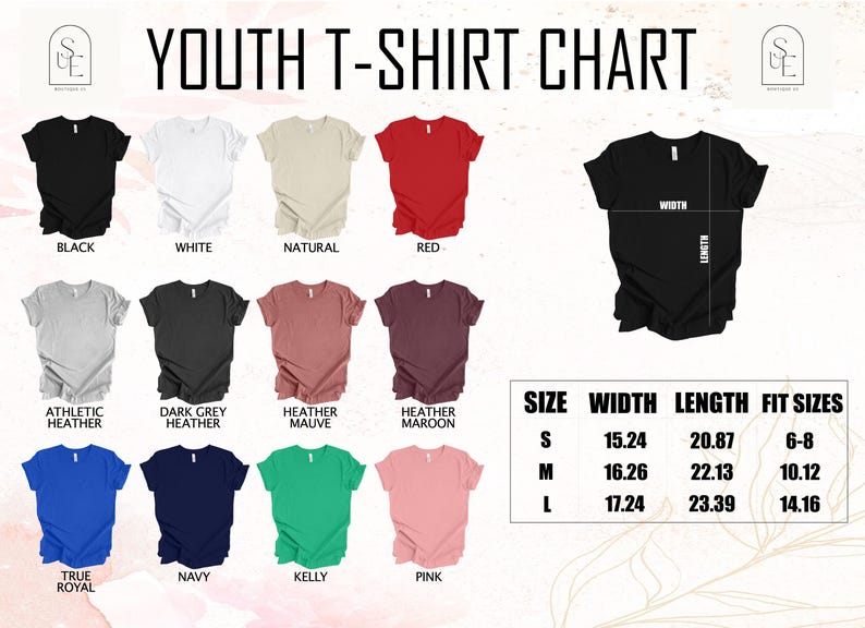 a shirt with different colors and sizes on it