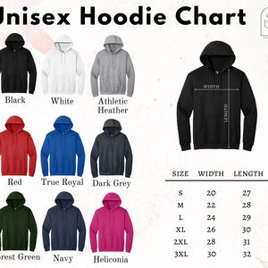 a hoodie size chart for men and women
