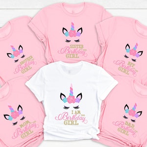 Birthday Girl Shirt, Birthday Unicorn Shirt, Unicorn Party Shirt, Family Birthday Shirt, Mom Birthday Shirt, Dad Birthday Tee, Unicorn Shirt