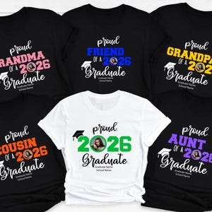 Custom Family Graduation Shirt, Class of 2026, Photo Gift
