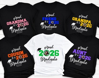 Custom Family Graduation Shirt, Class of 2026, Photo Gift