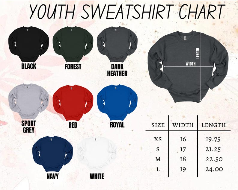 a black sweatshirt with different colors and sizes