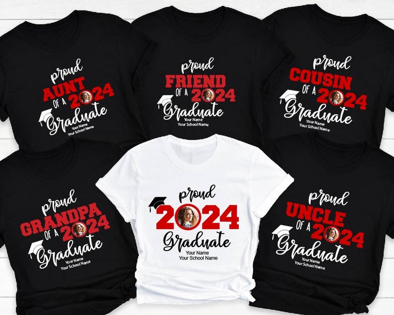 Custom Senior Shirt, Personalized Graduation Shirts, Custom Graduation Shirt, Class of 2024 Family Graduation Shirt, Proud Family Shirt image 2