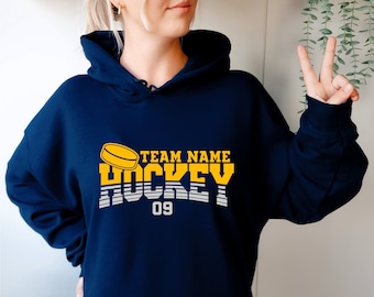Custom Hockey Hoodie, Personalized Hockey Sweatshirt, Hockey Team Name, Youth Hockey Hoodie, Game Day Hoodie, Hockey Sweatshirt, Hockey Mom