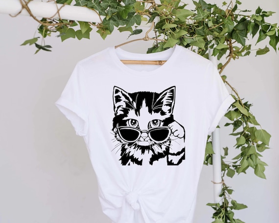 Cool Cat Shirt, Cat Shirt, Cool Cat With Sunglasses Shirt, Cat Lover Shirt, Funny Cat Shirt, Cat Face Shirt, Cute Cat Shirt