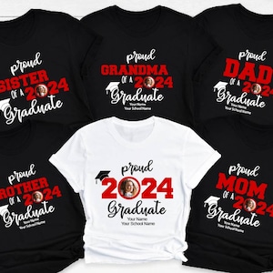 Custom Senior Shirt, Personalized Graduation Shirts, Custom Graduation Shirt, Class of 2024 Family Graduation Shirt, Proud Family Shirt