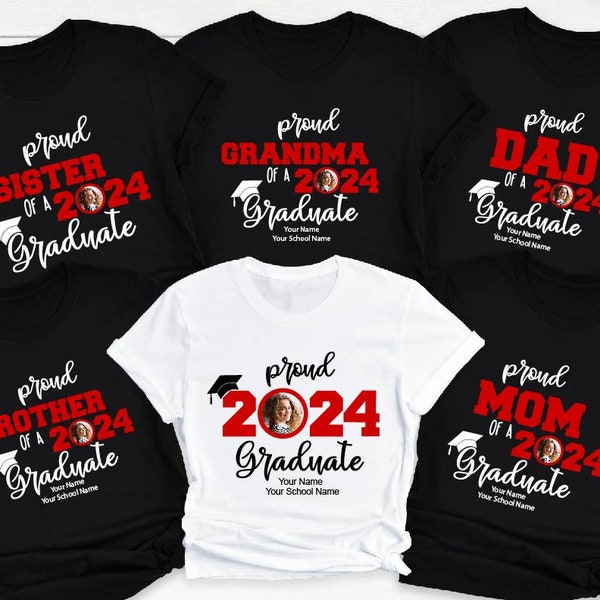 Custom Senior Shirt, Personalized Graduation Shirts, Custom Graduation Shirt, Class of 2024 Family Graduation Shirt, Proud Family Shirt