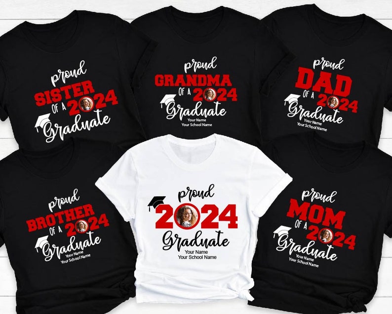Custom Senior Shirt, Personalized Graduation Shirts, Custom Graduation Shirt, Class of 2024 Family Graduation Shirt, Proud Family Shirt image 1
