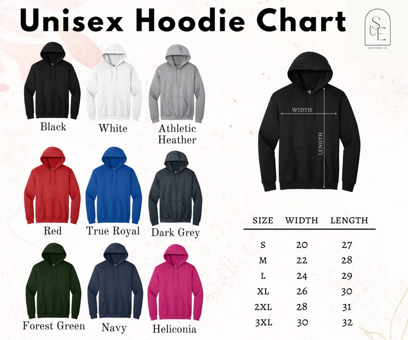 a hoodie size chart for men and women