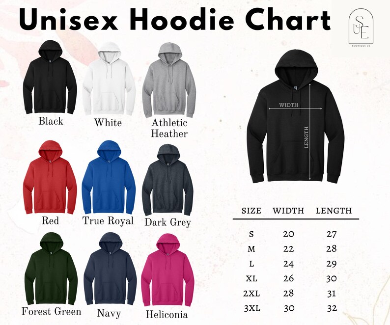 a hoodie size chart for men and women